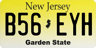 NJ license plate B56EYH