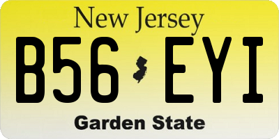 NJ license plate B56EYI