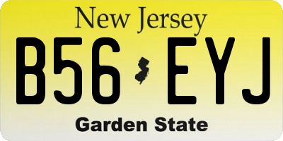 NJ license plate B56EYJ
