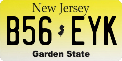 NJ license plate B56EYK