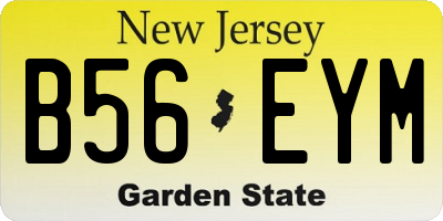 NJ license plate B56EYM