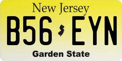 NJ license plate B56EYN