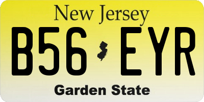 NJ license plate B56EYR