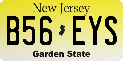 NJ license plate B56EYS