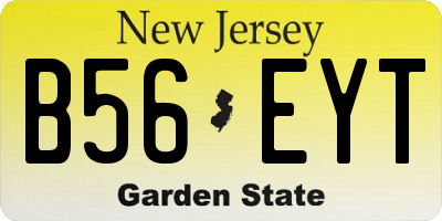 NJ license plate B56EYT
