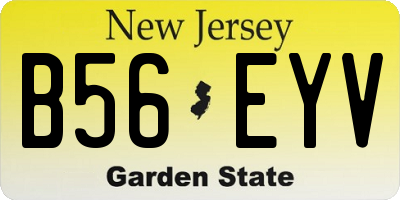 NJ license plate B56EYV
