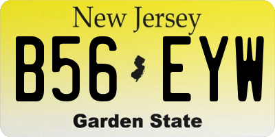 NJ license plate B56EYW