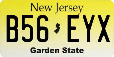 NJ license plate B56EYX