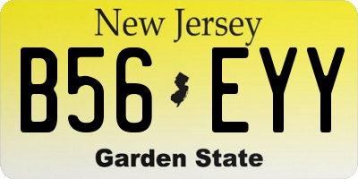 NJ license plate B56EYY