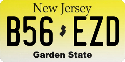 NJ license plate B56EZD