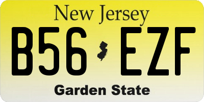 NJ license plate B56EZF