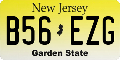 NJ license plate B56EZG