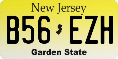 NJ license plate B56EZH