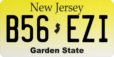 NJ license plate B56EZI