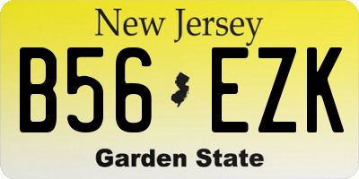 NJ license plate B56EZK