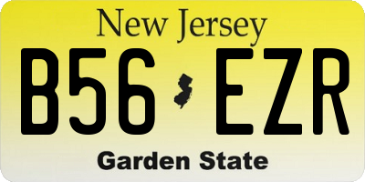 NJ license plate B56EZR