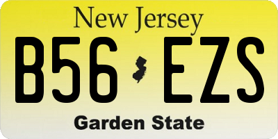 NJ license plate B56EZS