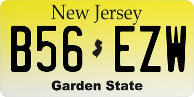 NJ license plate B56EZW
