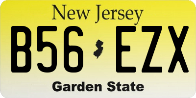 NJ license plate B56EZX