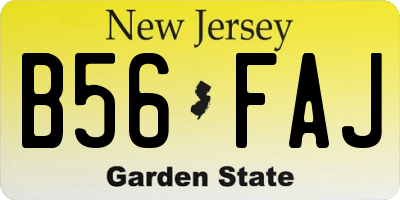 NJ license plate B56FAJ