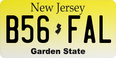 NJ license plate B56FAL