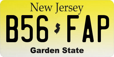 NJ license plate B56FAP