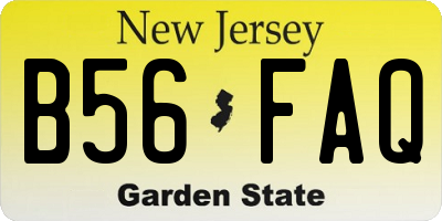 NJ license plate B56FAQ