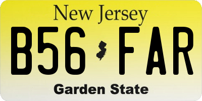 NJ license plate B56FAR