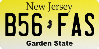 NJ license plate B56FAS