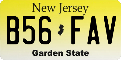 NJ license plate B56FAV