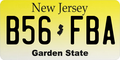 NJ license plate B56FBA
