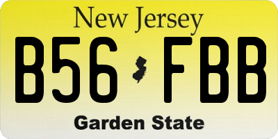 NJ license plate B56FBB