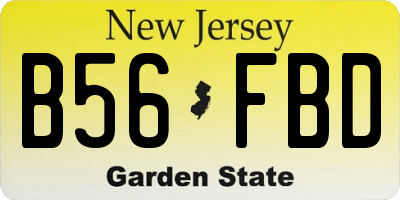 NJ license plate B56FBD