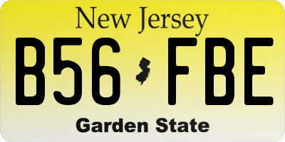 NJ license plate B56FBE