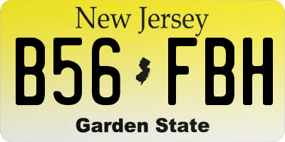 NJ license plate B56FBH