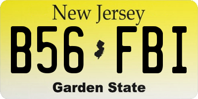 NJ license plate B56FBI