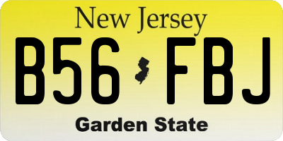 NJ license plate B56FBJ