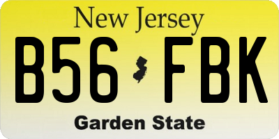 NJ license plate B56FBK