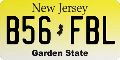 NJ license plate B56FBL