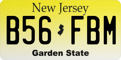 NJ license plate B56FBM