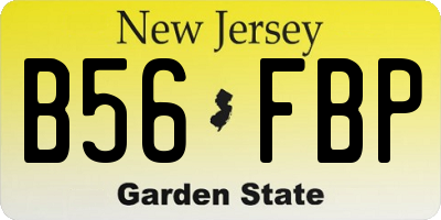 NJ license plate B56FBP