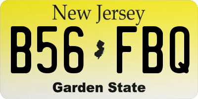 NJ license plate B56FBQ