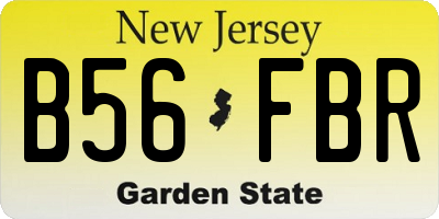 NJ license plate B56FBR