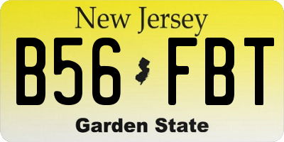 NJ license plate B56FBT