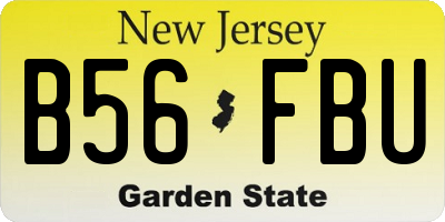 NJ license plate B56FBU