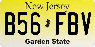 NJ license plate B56FBV