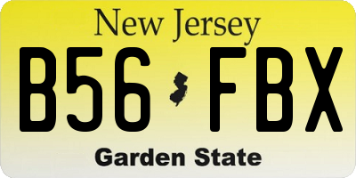 NJ license plate B56FBX