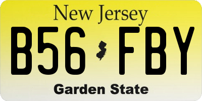 NJ license plate B56FBY