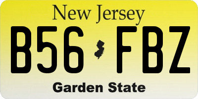 NJ license plate B56FBZ