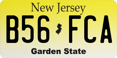 NJ license plate B56FCA